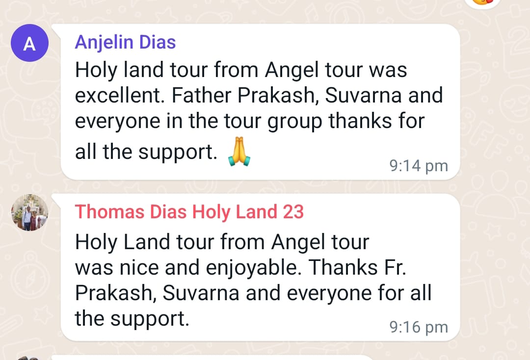Holy Land Tour 2023 Angel Tours Travels Testimonials - 6