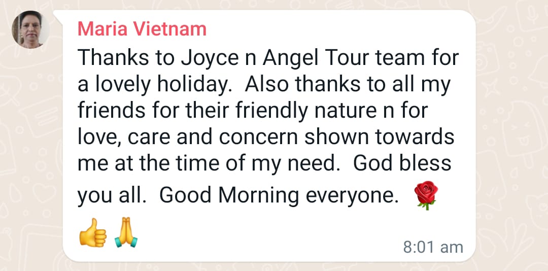 Vietnam 2023 Angel Tours Travels Testimonials - 1